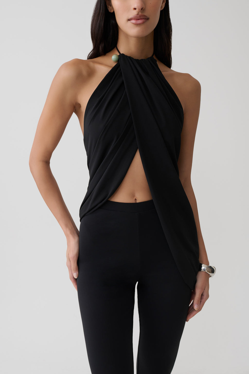 Top Drapeado Negro - Yina Studio
