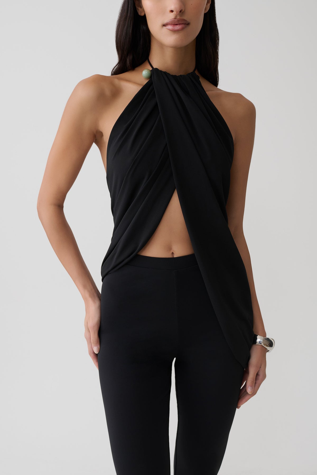 Top Drapeado Negro - Yina Studio