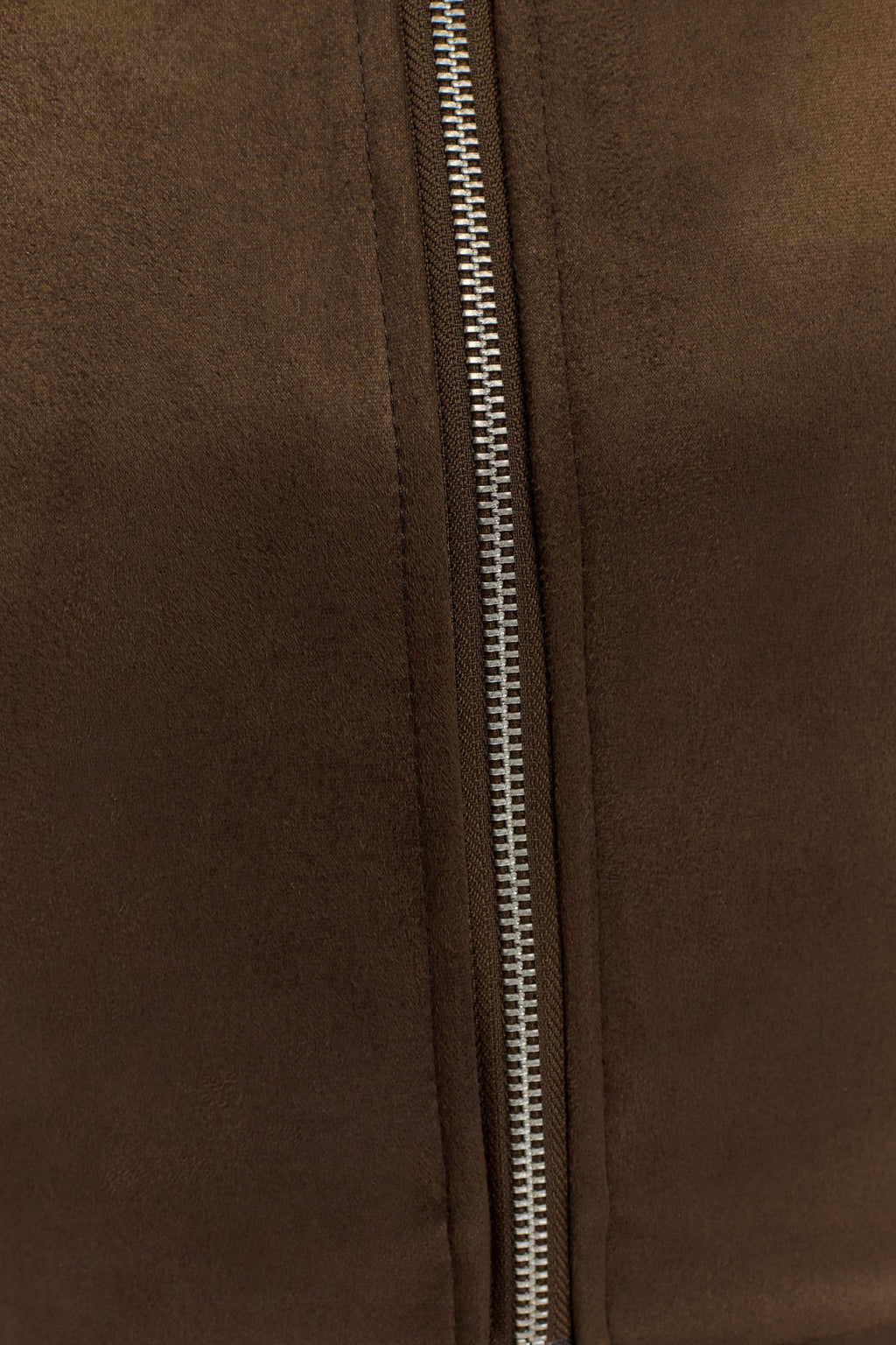 Hayes Faux Suede Collared Jacket - Chocolate