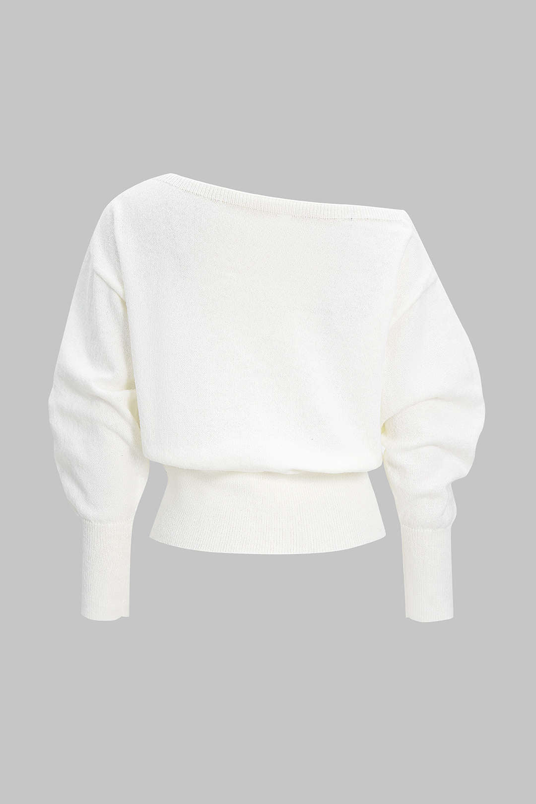 Knit Asymmetrical Long-Sleeve Top-1