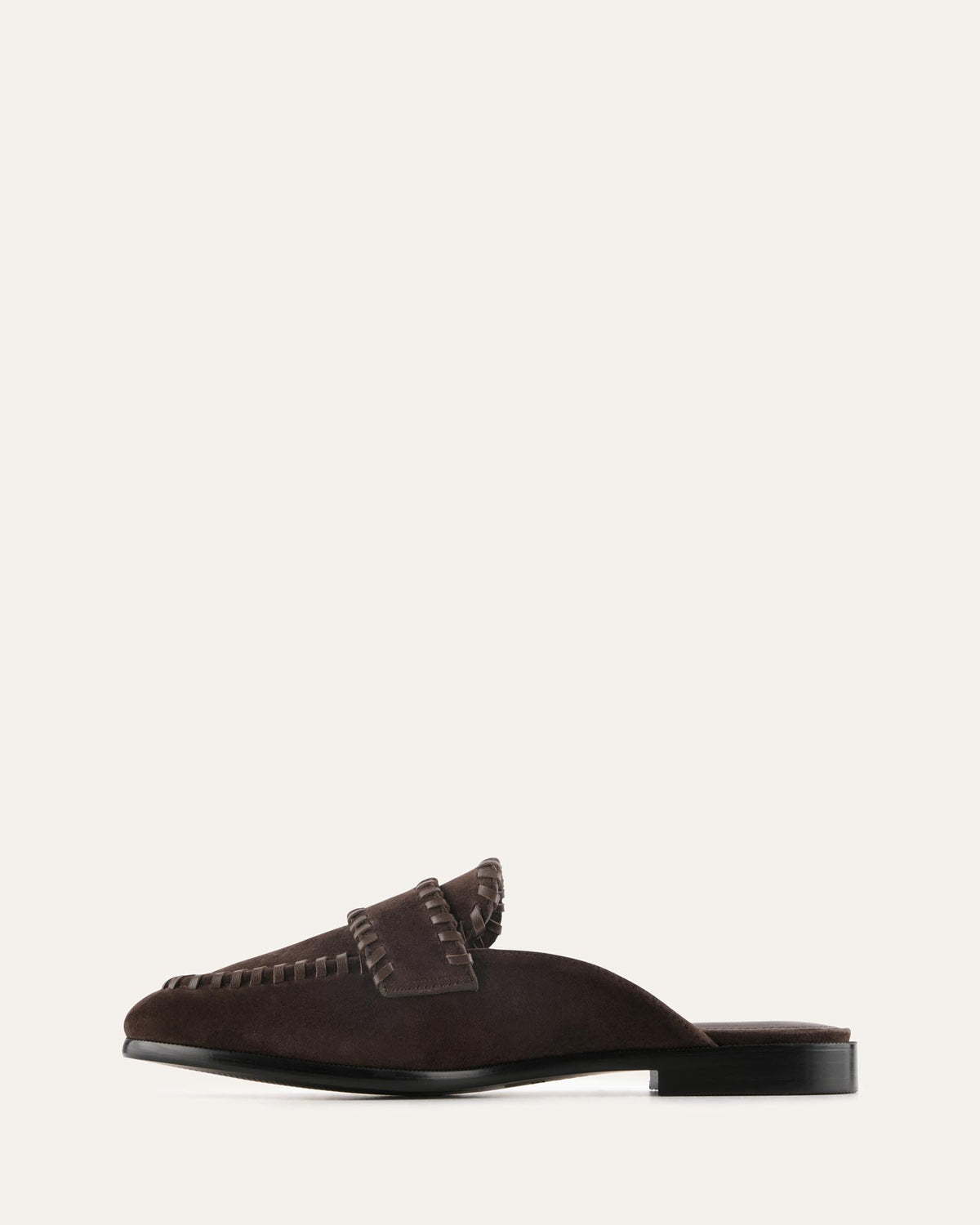 Brown loafer shoe on a white background