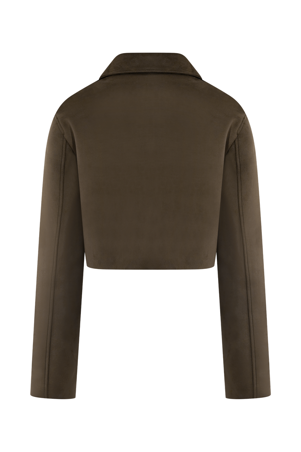 Hayes Faux Suede Collared Jacket - Chocolate