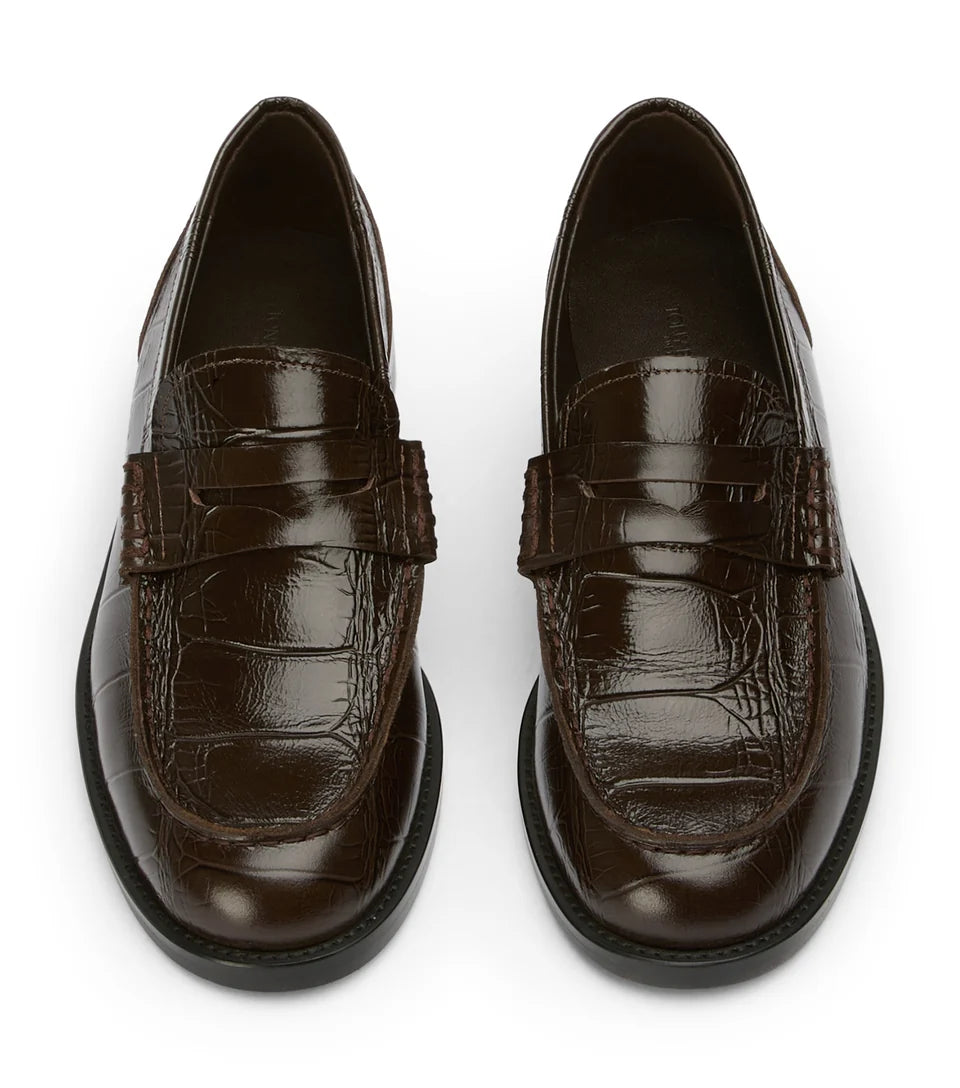 Mocasín Grabado Cocodrilo Negro