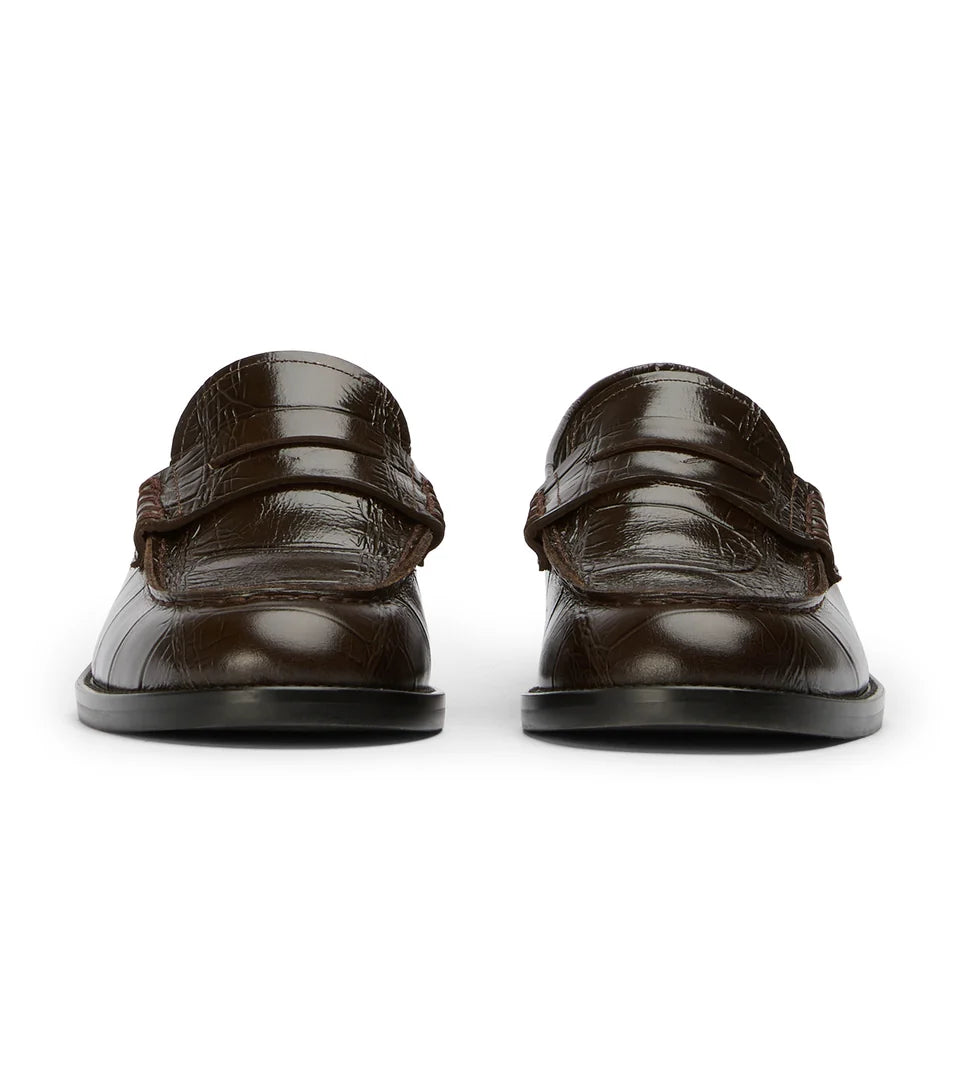 Mocasín Grabado Cocodrilo Negro