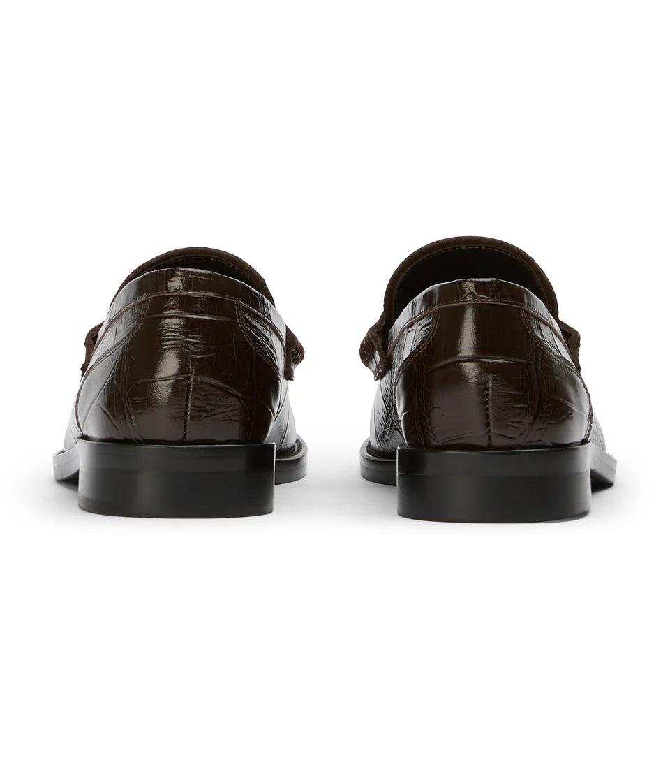Mocasín Grabado Cocodrilo Negro