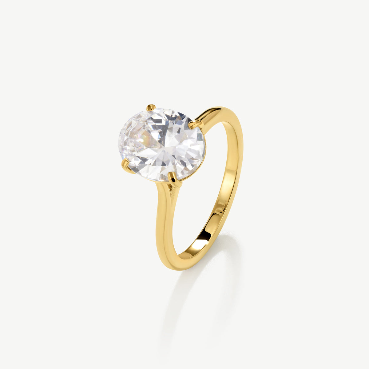 Oval Solitaire Diamond-Inspired Ring 3ct