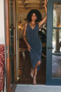 Vestido Largo Gris Pizarra - Yina Studio