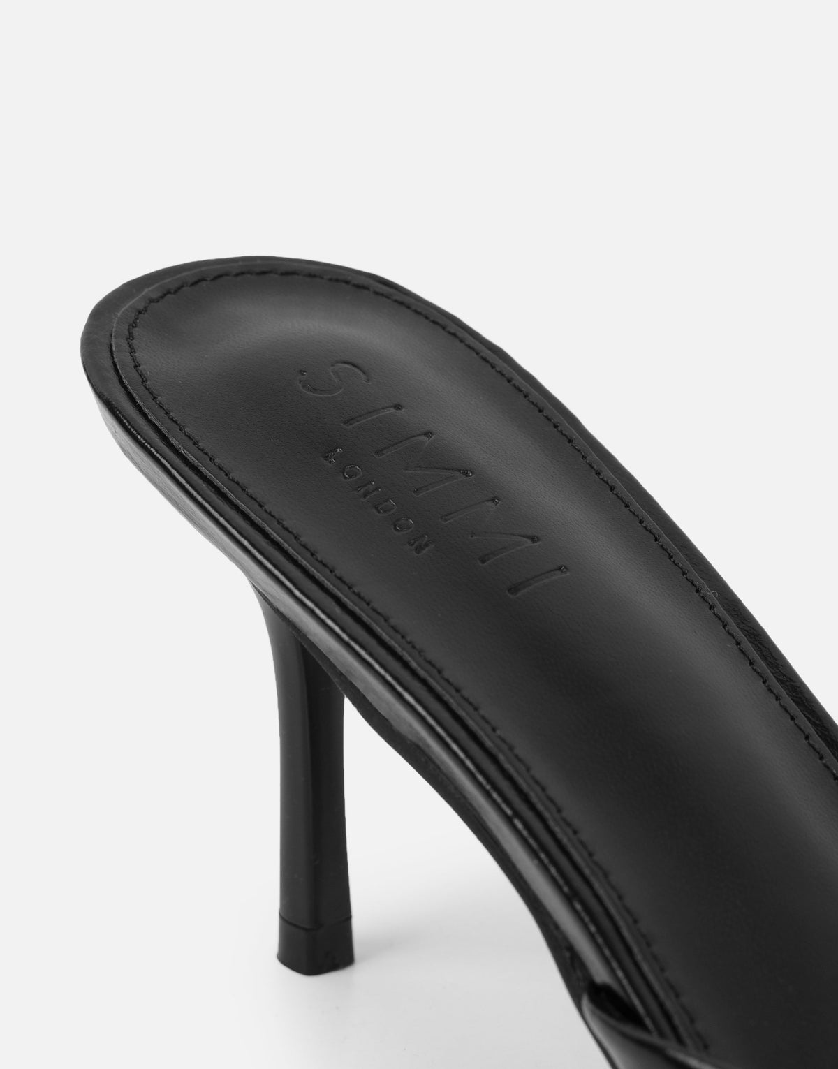 Yuhi Black Square Toe Heeled Mules | SIMMI London