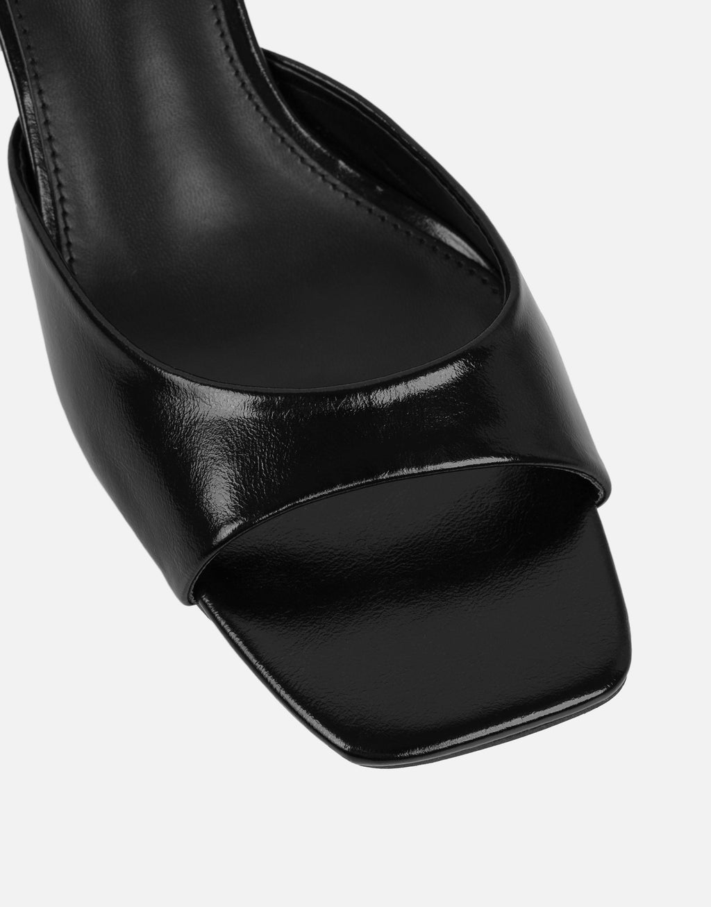 Yuhi Black Square Toe Heeled Mules | SIMMI London