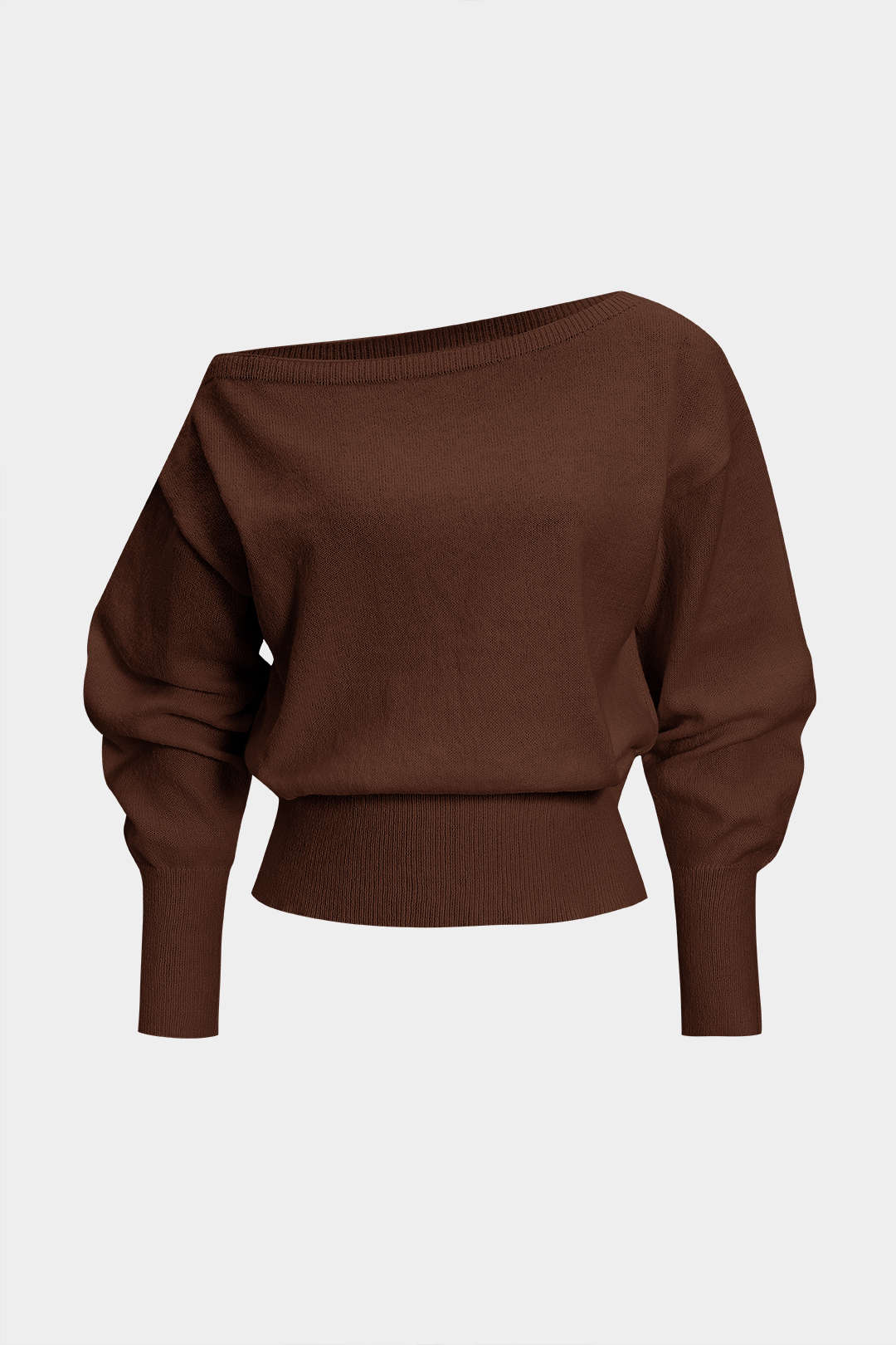 Knit Asymmetrical Long-Sleeve Top-1