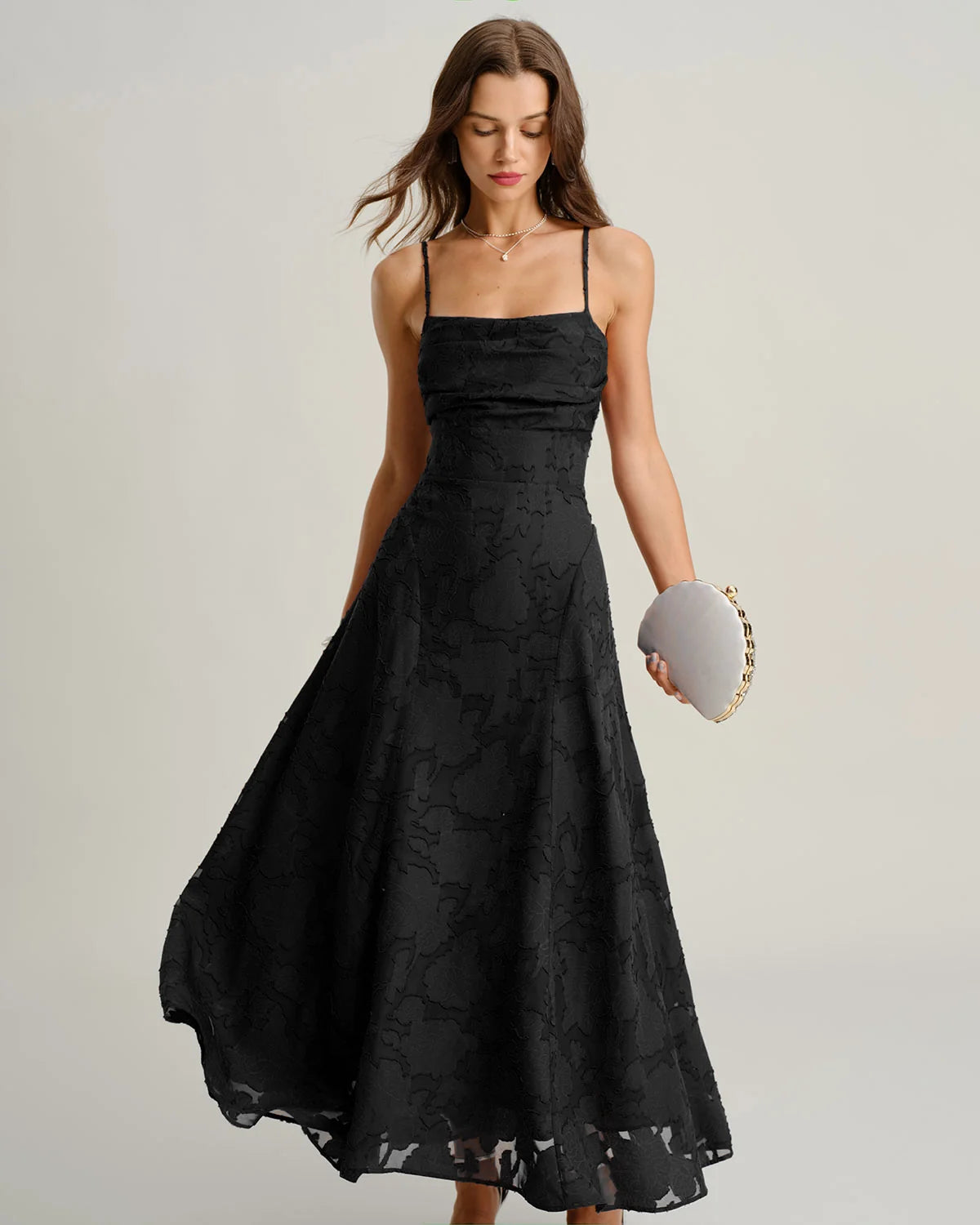 Vestido Largo Jacquard