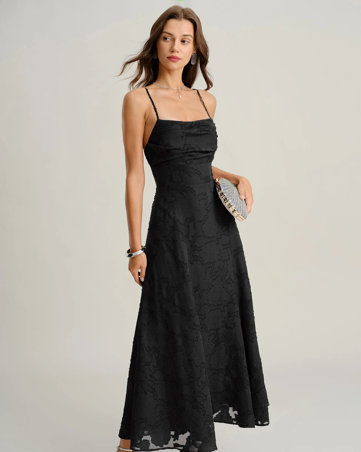 Vestido Largo Jacquard