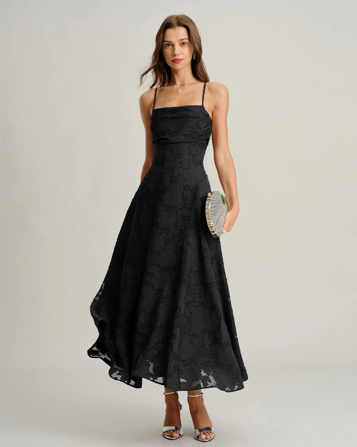 Vestido Largo Jacquard