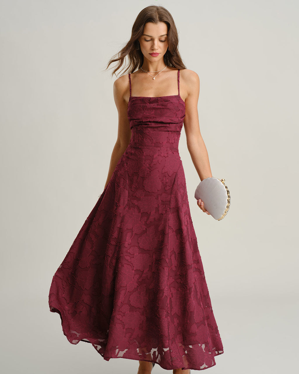Vestido Largo Jacquard - Yina Studio
