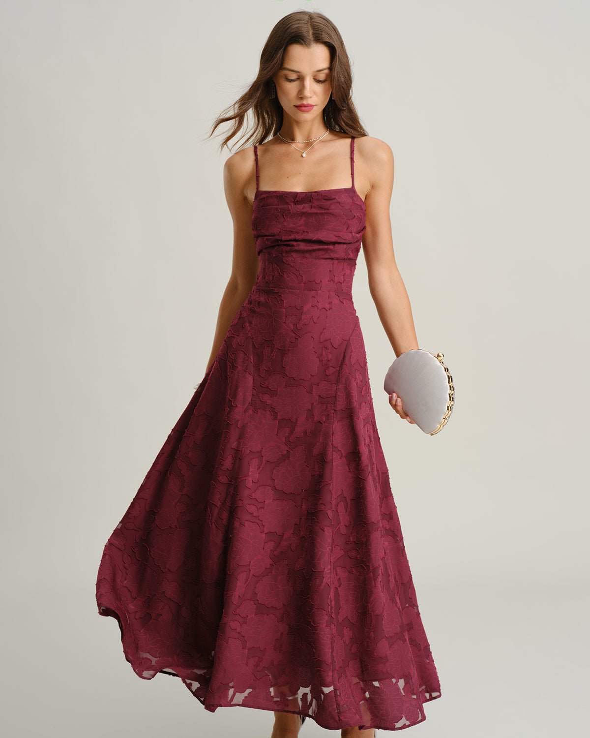 Vestido Largo Jacquard - Yina Studio